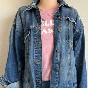 Zara Basic Denim Jean Jacket Oversized